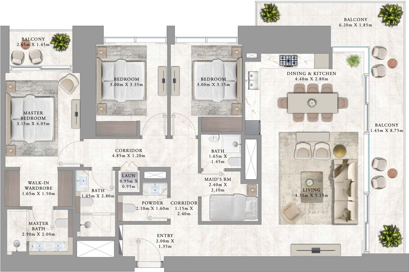 Floor Plans of Emaar Palace Residences Creek Blue