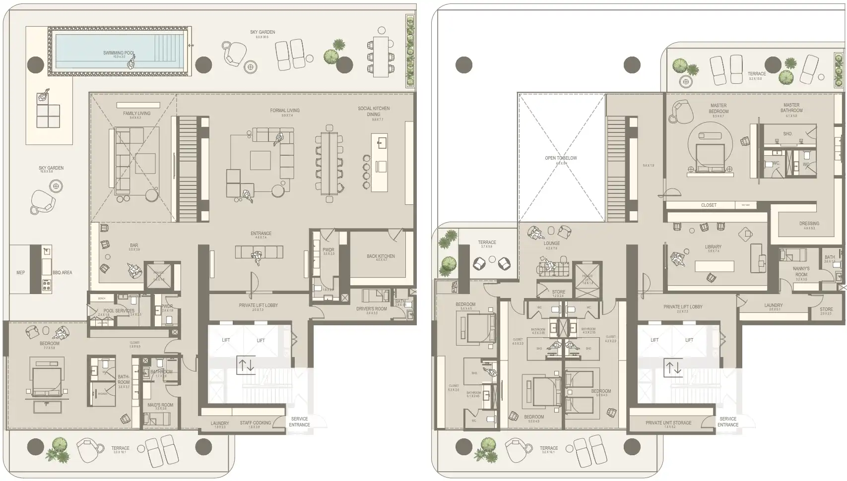 Floor Plans of The Chedi Private Residences