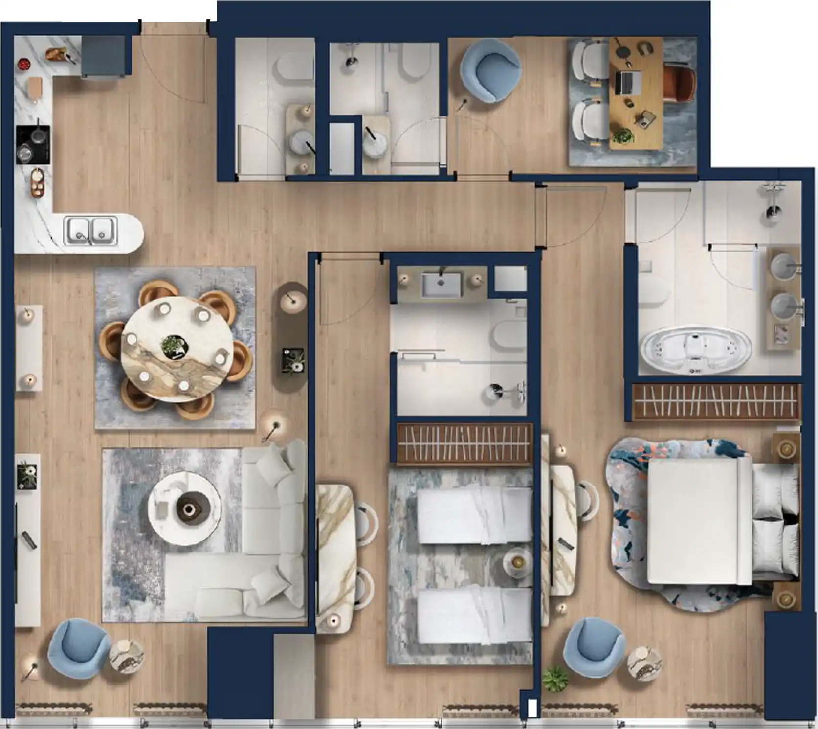 Планировка Hilton Residences JLT