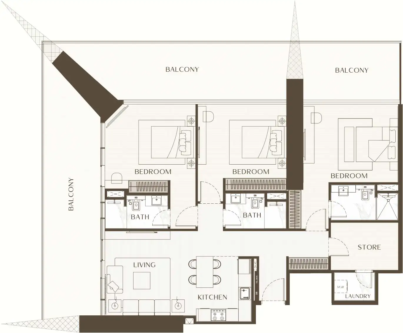 Floor Plans for One by Binghatti in Dubai