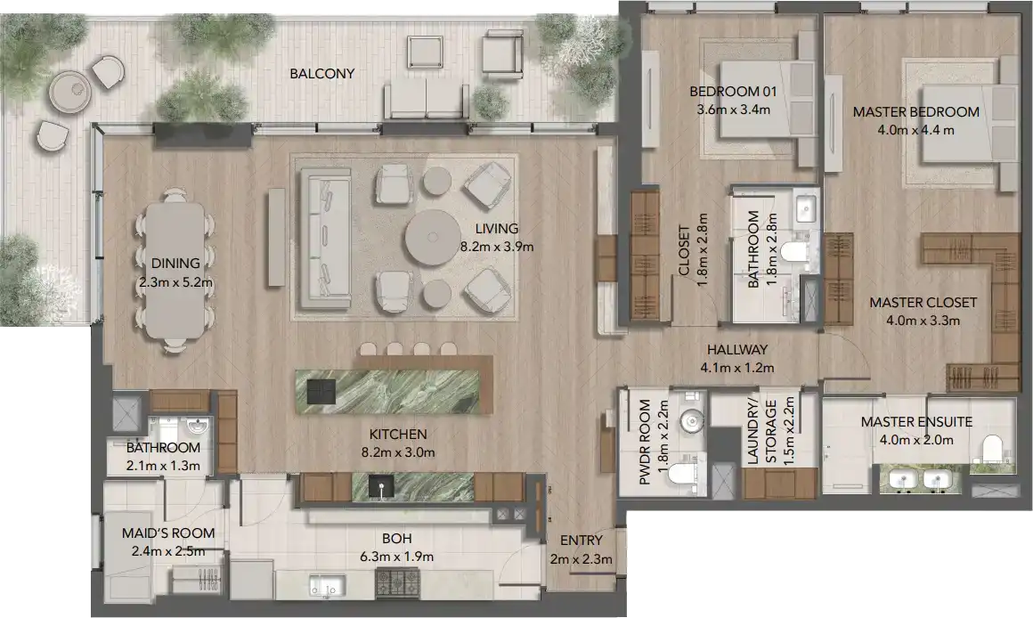 Планировка Maravelle Residences at Ghaf Woods