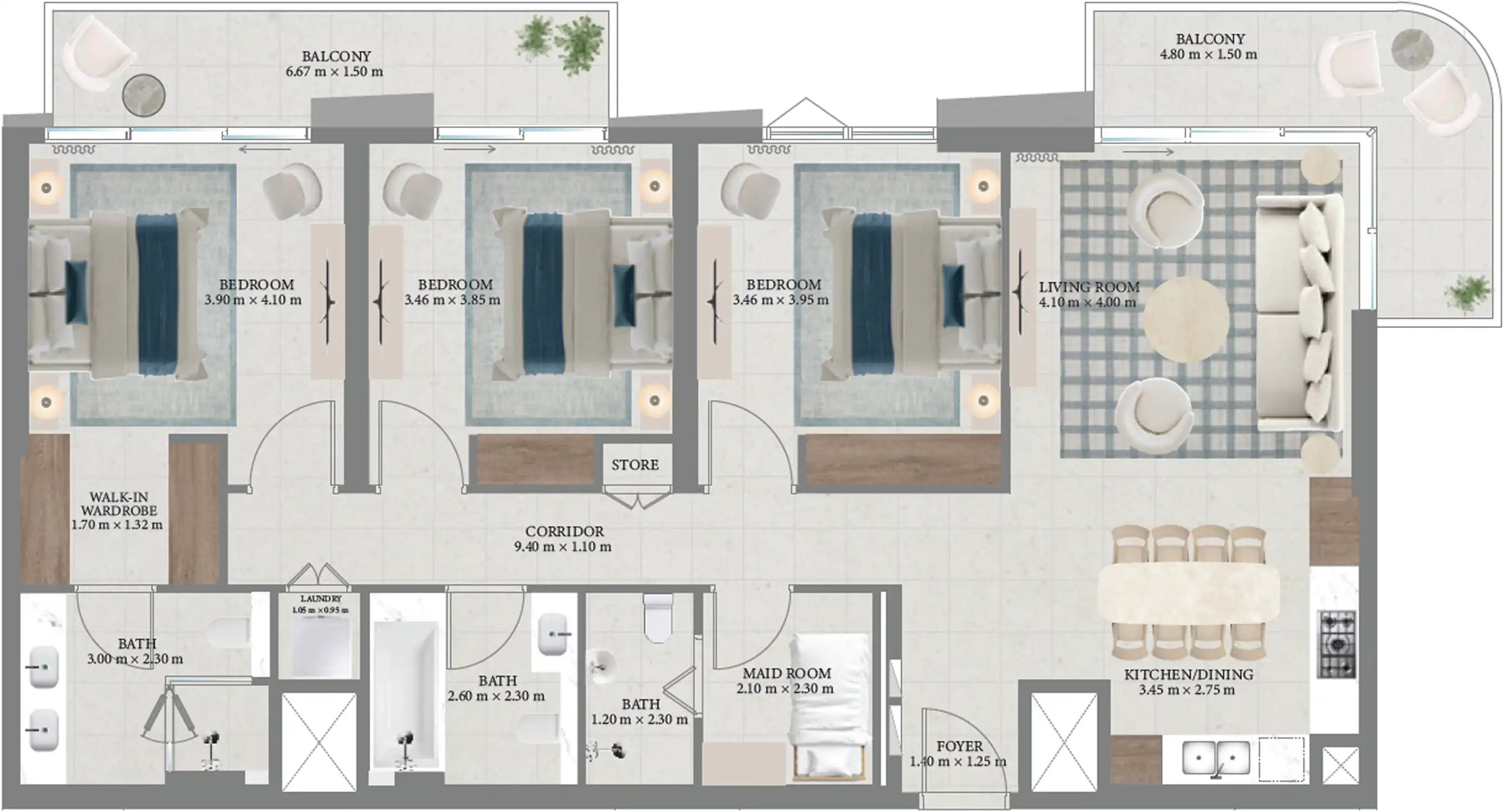 Планировка Emaar Fior