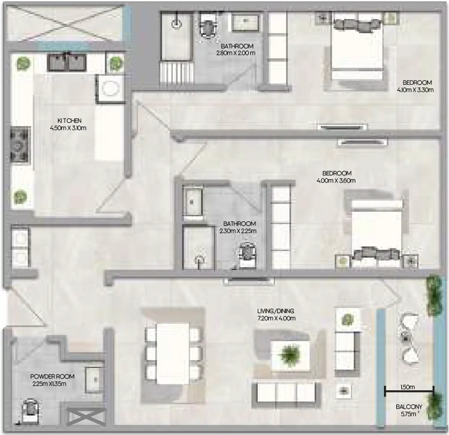 Floor Plans for Amwaj Tower by GJ Properties in Ajman
