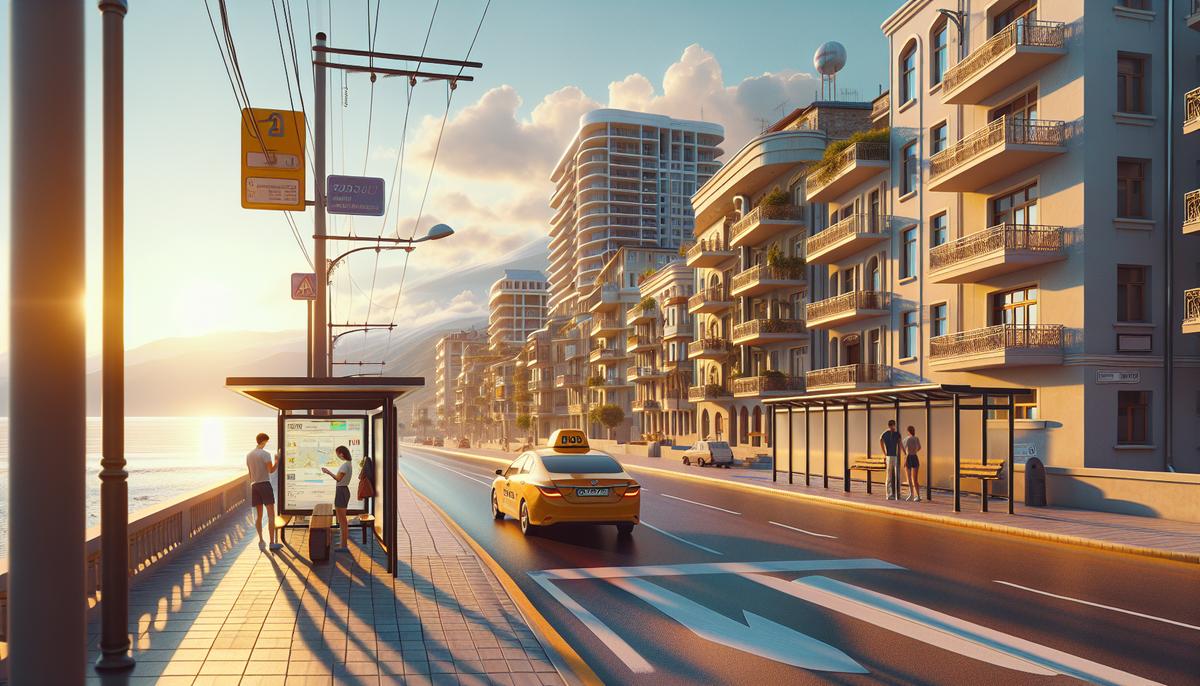 Транспорт в Батуми: автобусы, такси и карты оплат Автобус и такси у набережной Батуми