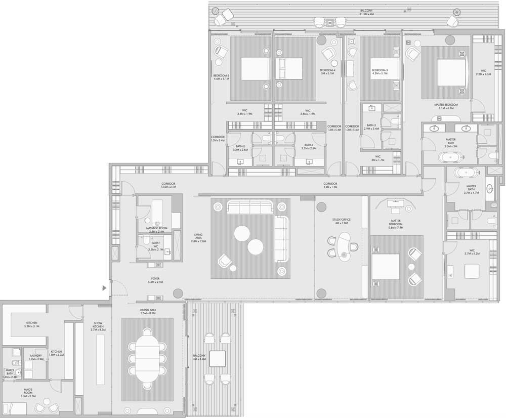 Floor Plans of Arada Armani Beach Residences