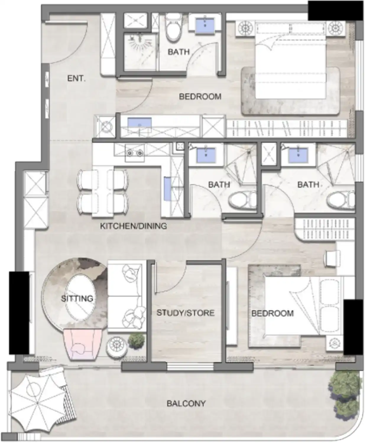 Floor Plans for Listone Residence in Dubai