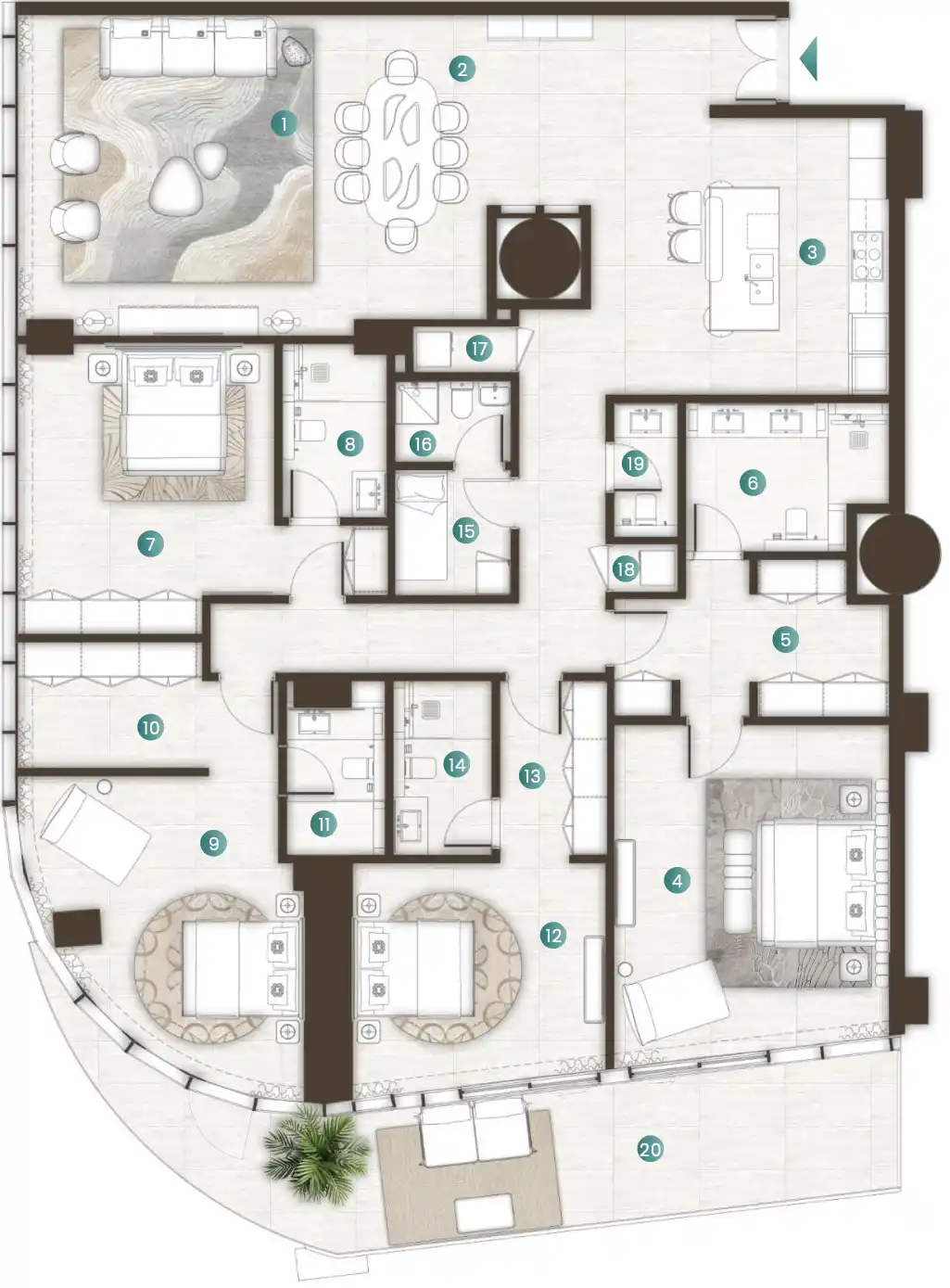 Floor Plans for La Mer by Elie Saab in Dubai