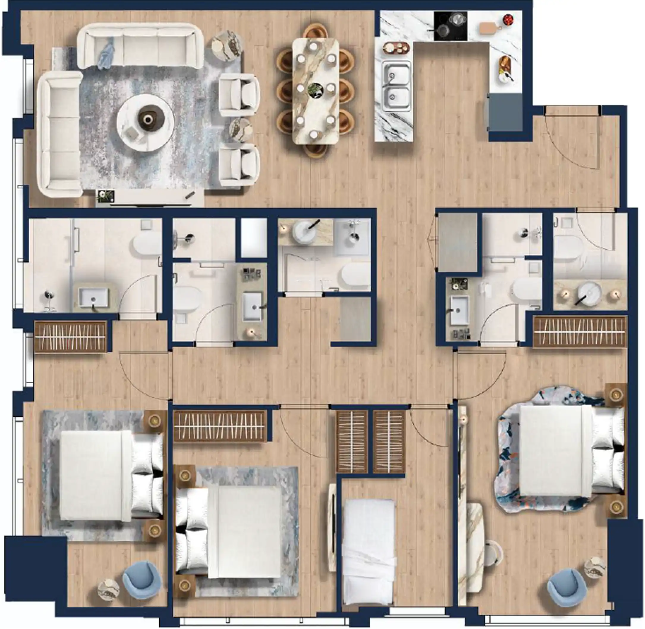 Планировка Hilton Residences JLT