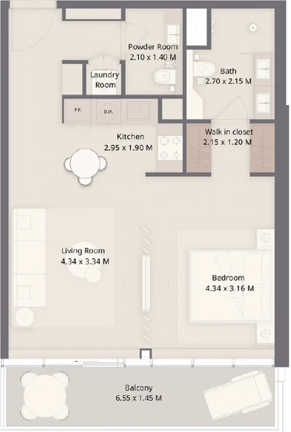 Floor Plans of The Residences at Sheraton Al Marjan Island Resort