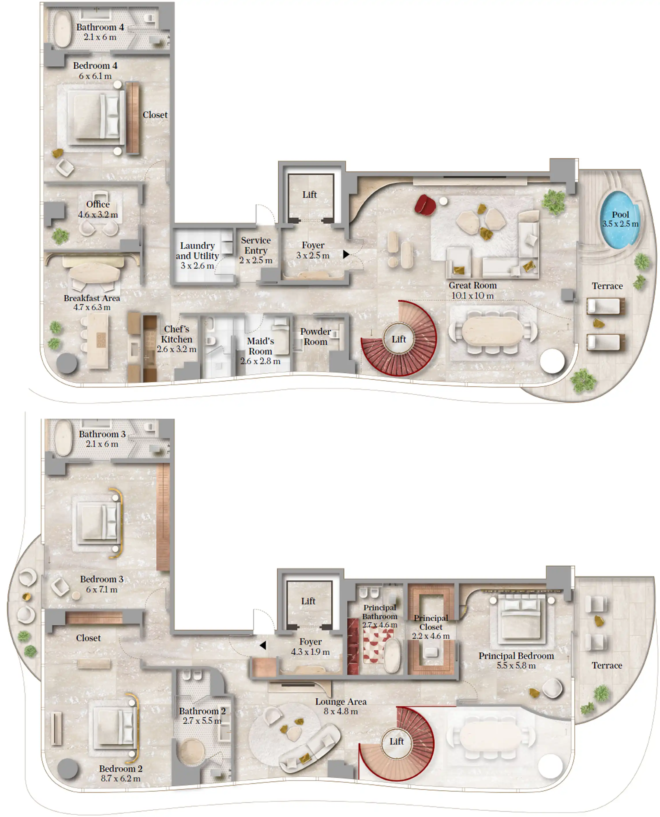 Floor Plans of The Maison Margiela Residences