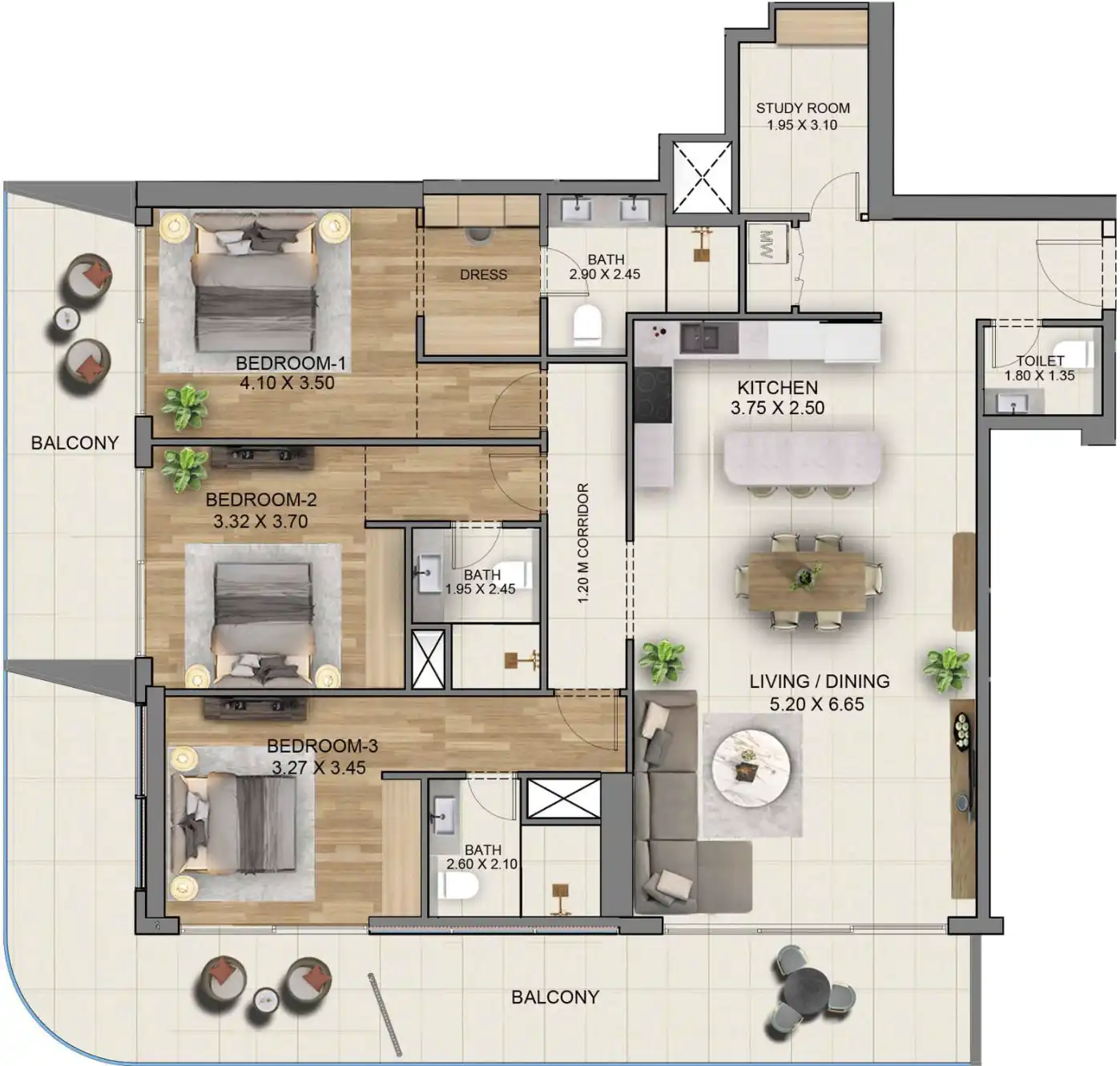 Floor Plans for Marriott Residences JLT in Dubai