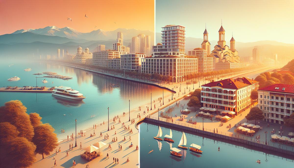 Сравнение цен на квартиры в Батуми и Тбилиси Карта и силуэты Батуми и Тбилиси — сравнение рынка недвижимости