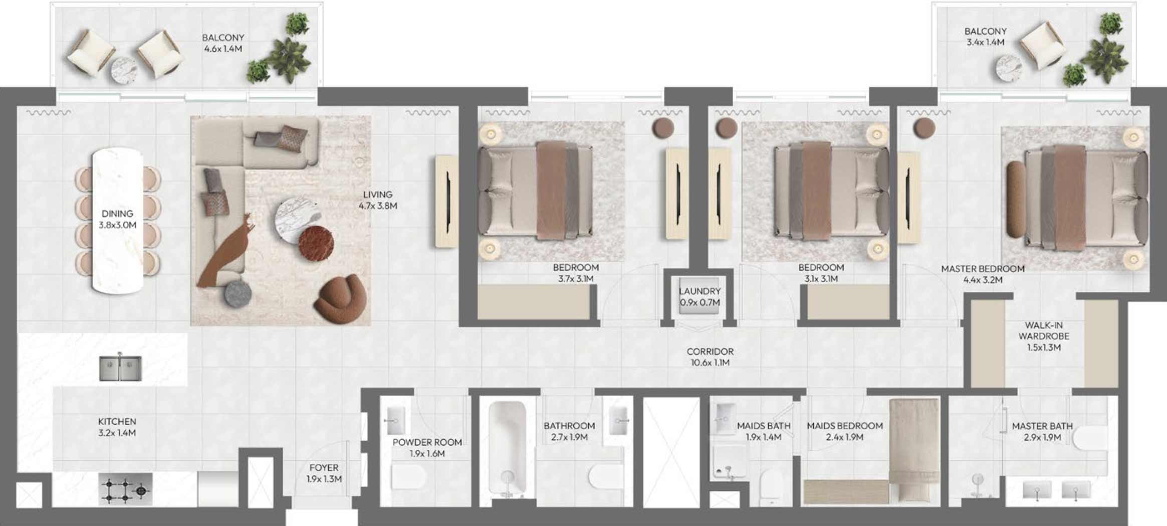 Floor Plans of Emaar South Golf Point