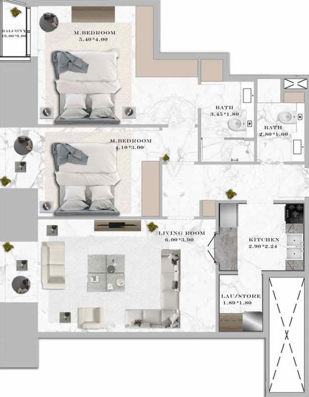 Floor Plans of London Gate Aeternitas Dubai Marina