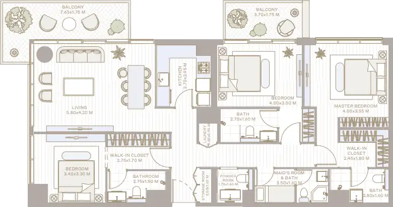 Планировка Deyaar Alder at Park Five