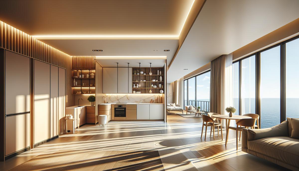 Квартиры-студии в Батуми: спрос и цены Интерьер современной студии в Батуми с видом на море