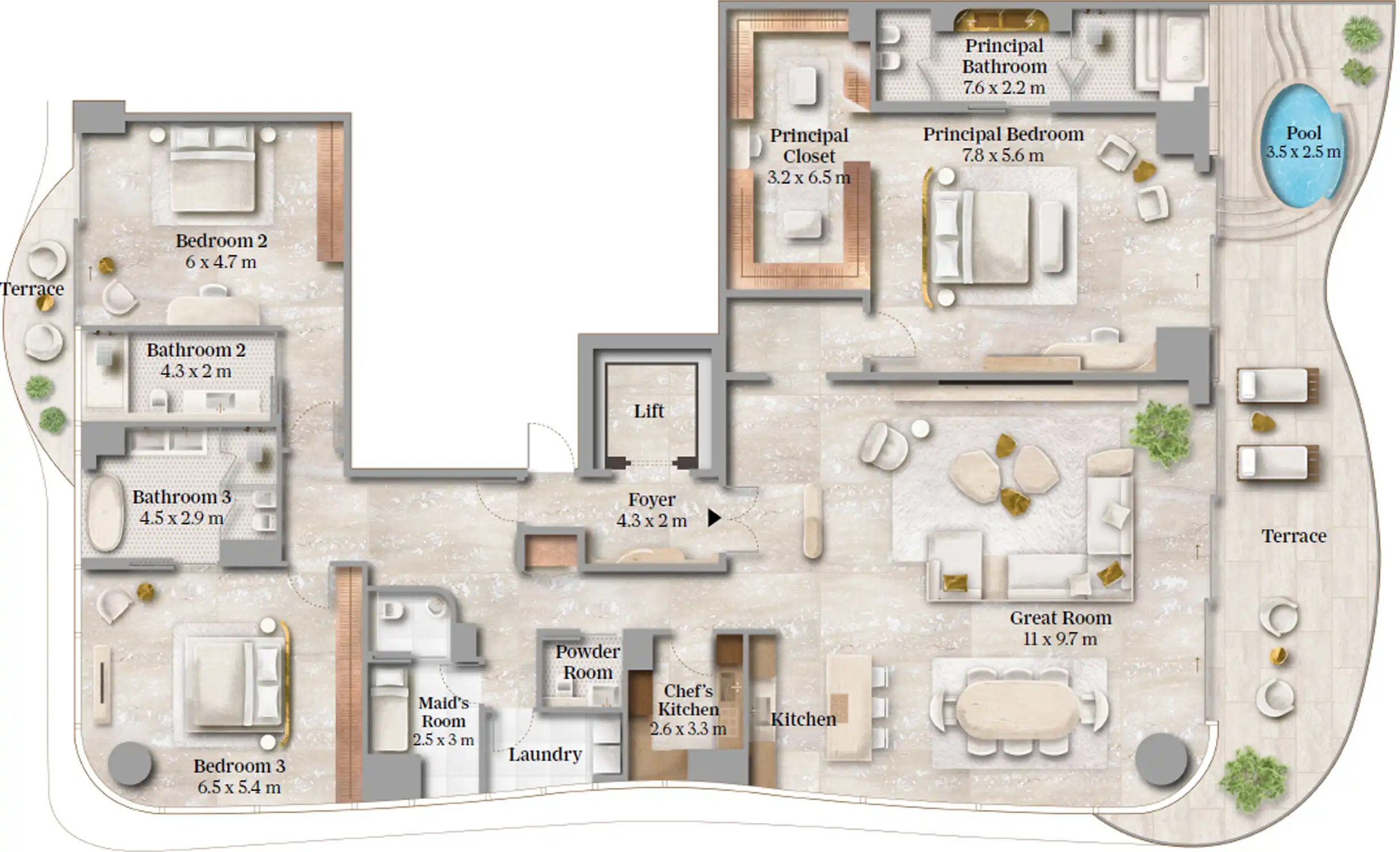 Floor Plans of The Maison Margiela Residences