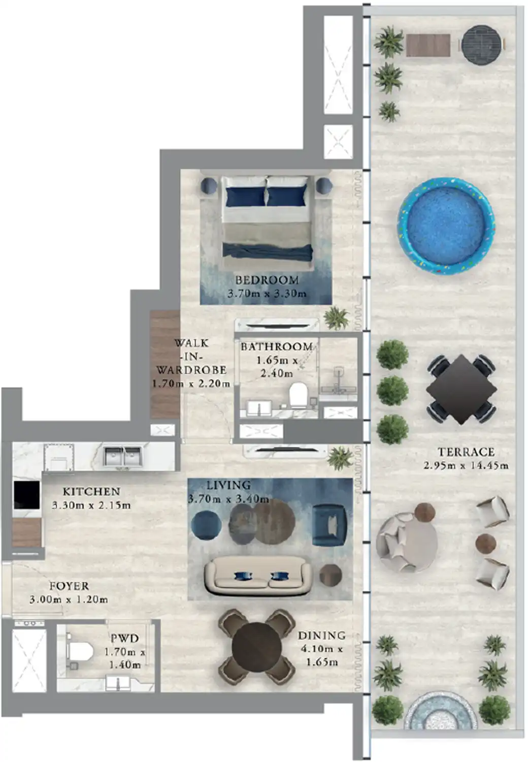 Floor Plans for Royal Yacht Club Residence at Dubai Islands in Dubai