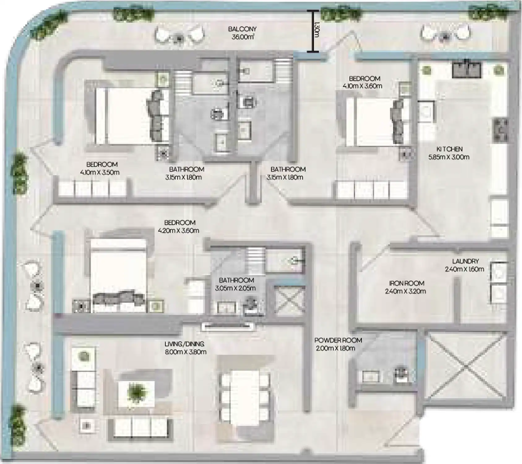 Floor Plans for Amwaj Tower by GJ Properties in Ajman