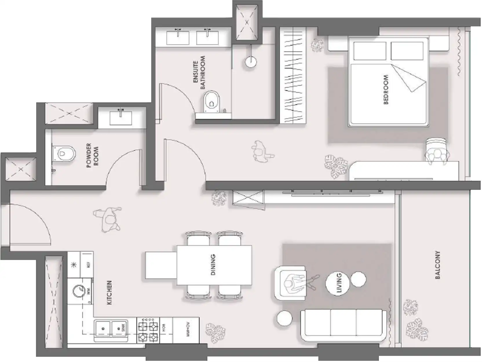 Floor Plans of HOLM One at Jumeirah Garden City