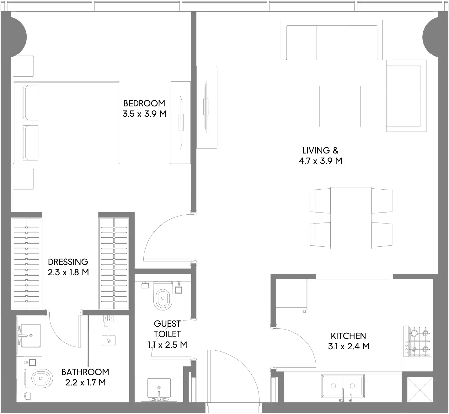 Floor Plans of Arada The Gate 3