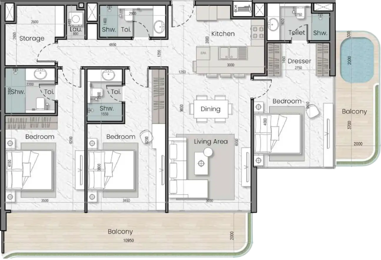 Floor Plans of MAK I’Sola Bella