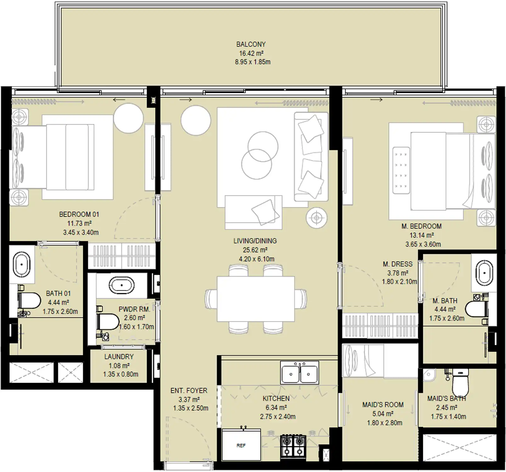 Планировка Aura Prestige at Dubai Silicon Oasis