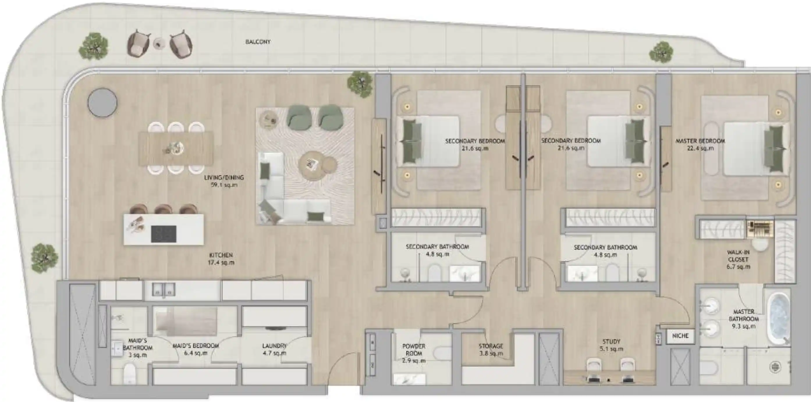 Floor Plans of Aldar Mamsha Gardens