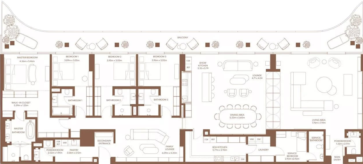 Floor Plans of Dubai Harbour Residences