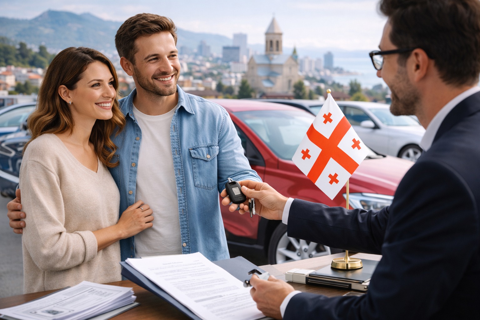 Покупка автомобиля в Грузии: что важно знать Человек осматривает автомобиль перед покупкой в Грузии