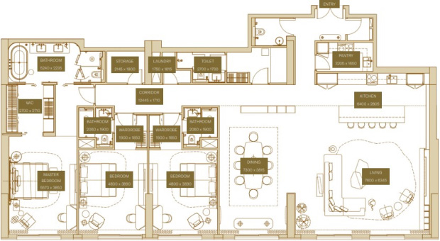 Floor Plans of Sofitel Residences Dubai Downtown