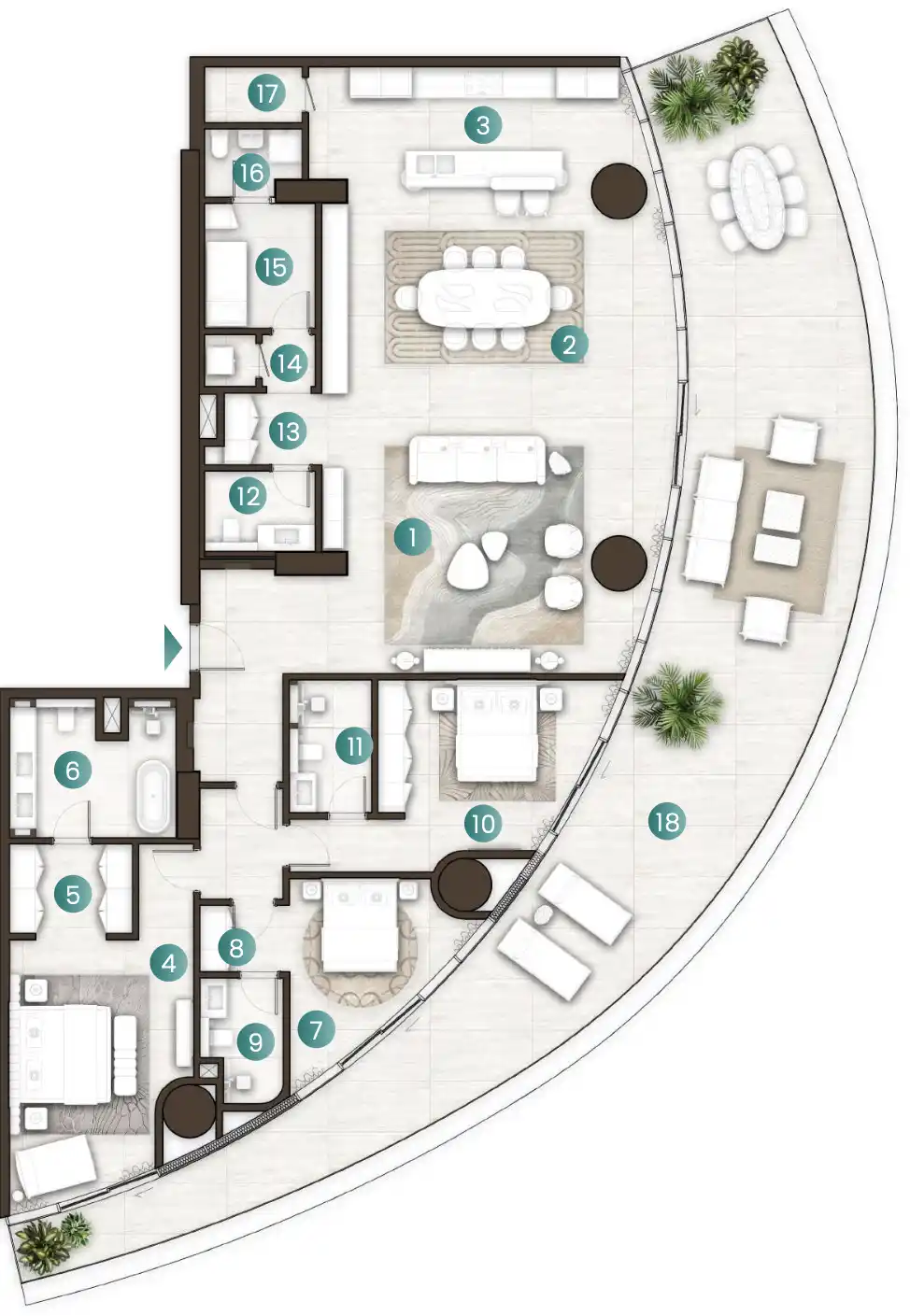 Floor Plans for La Mer by Elie Saab in Dubai