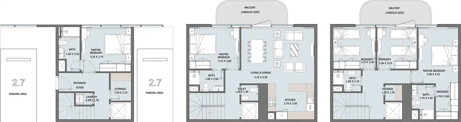 Floor Plans for Reportage Tower in Abu Dhabi