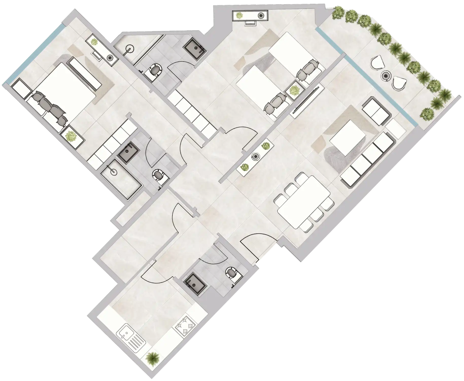 Floor Plans for Infinity Tower by GJ Properties in Ajman