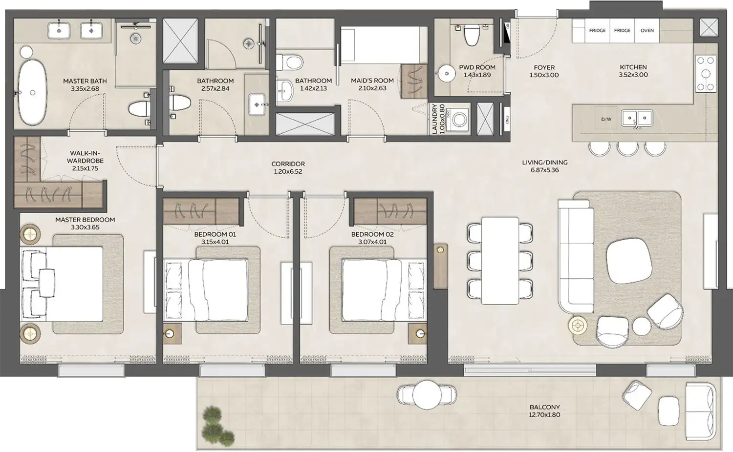 Floor Plans for Roudah at Expo Valley Views in Dubai