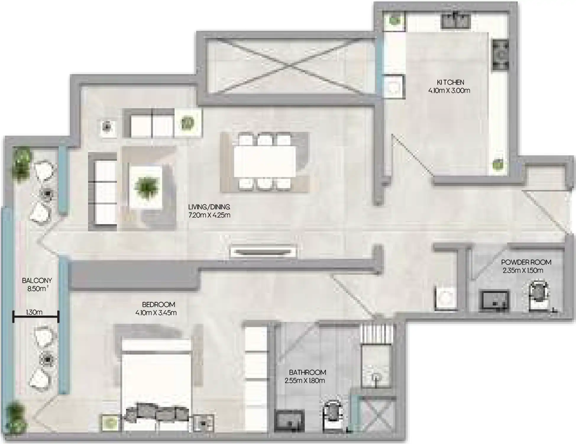 Floor Plans for Amwaj Tower by GJ Properties in Ajman