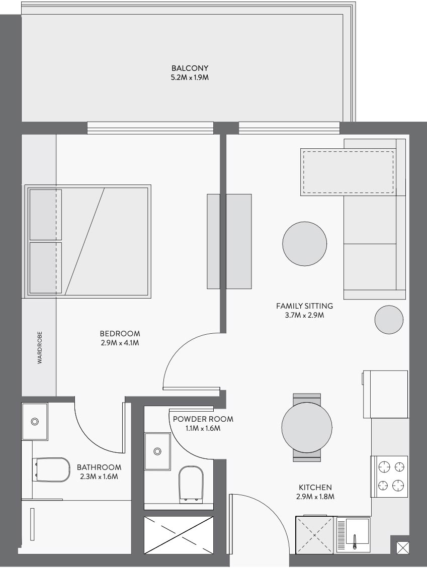 Floor Plans of Equiti Gate Downtown Jebel Ali