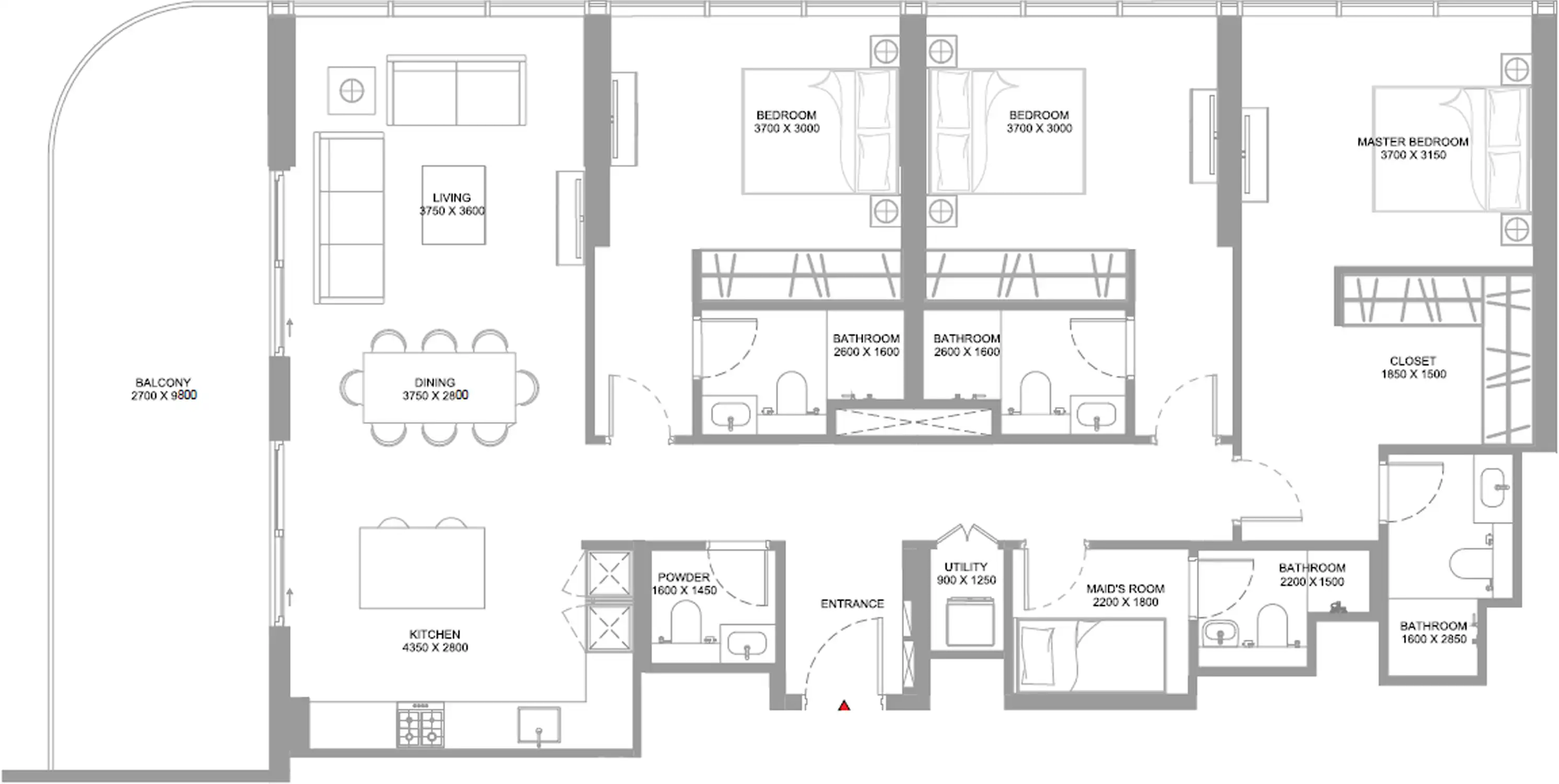 Планировка Sobha Capeside Marina Residences