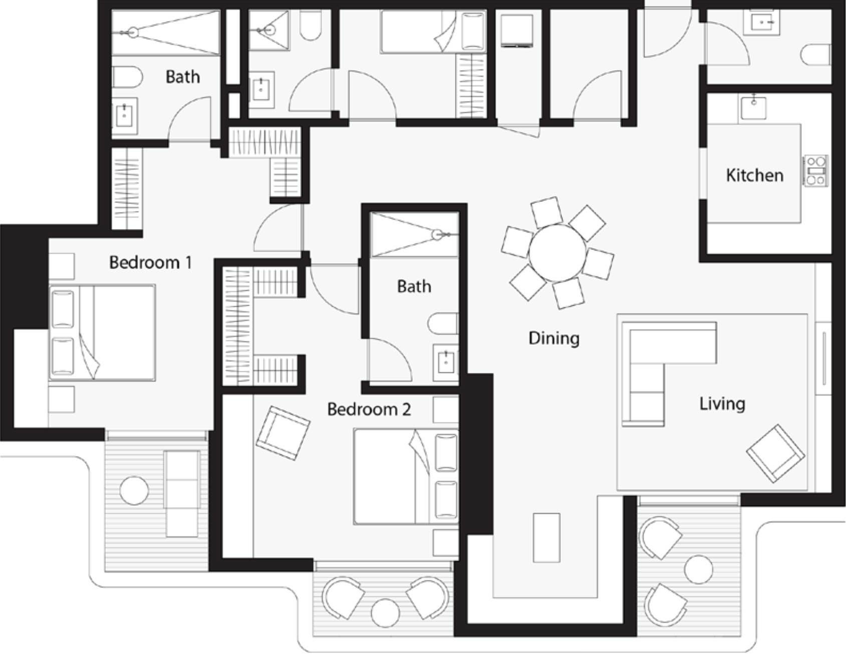 Floor Plans of ONE B Tower by Wasl