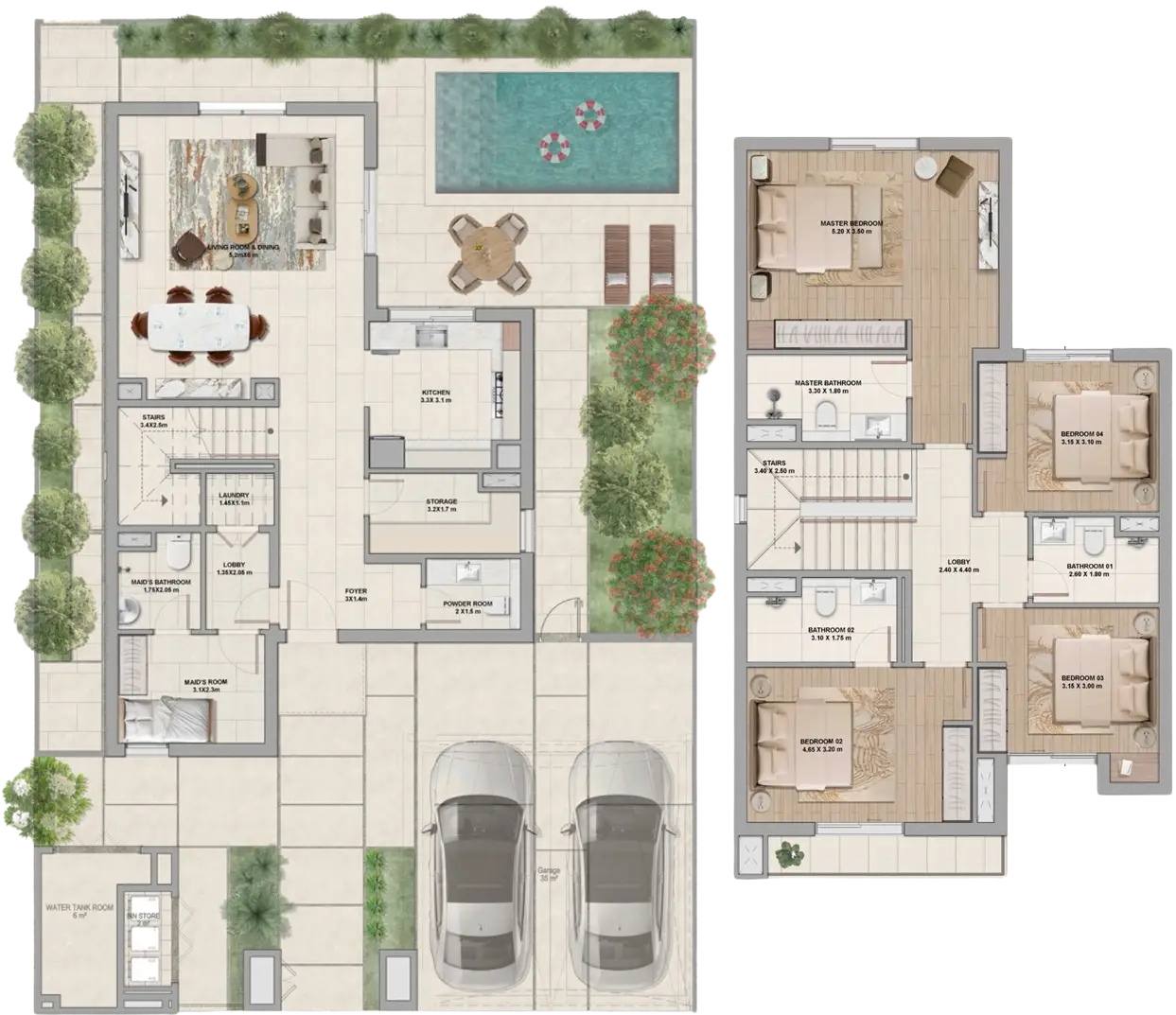 Floor Plans for Aldar Al Ghadeer Gardens in Abu Dhabi