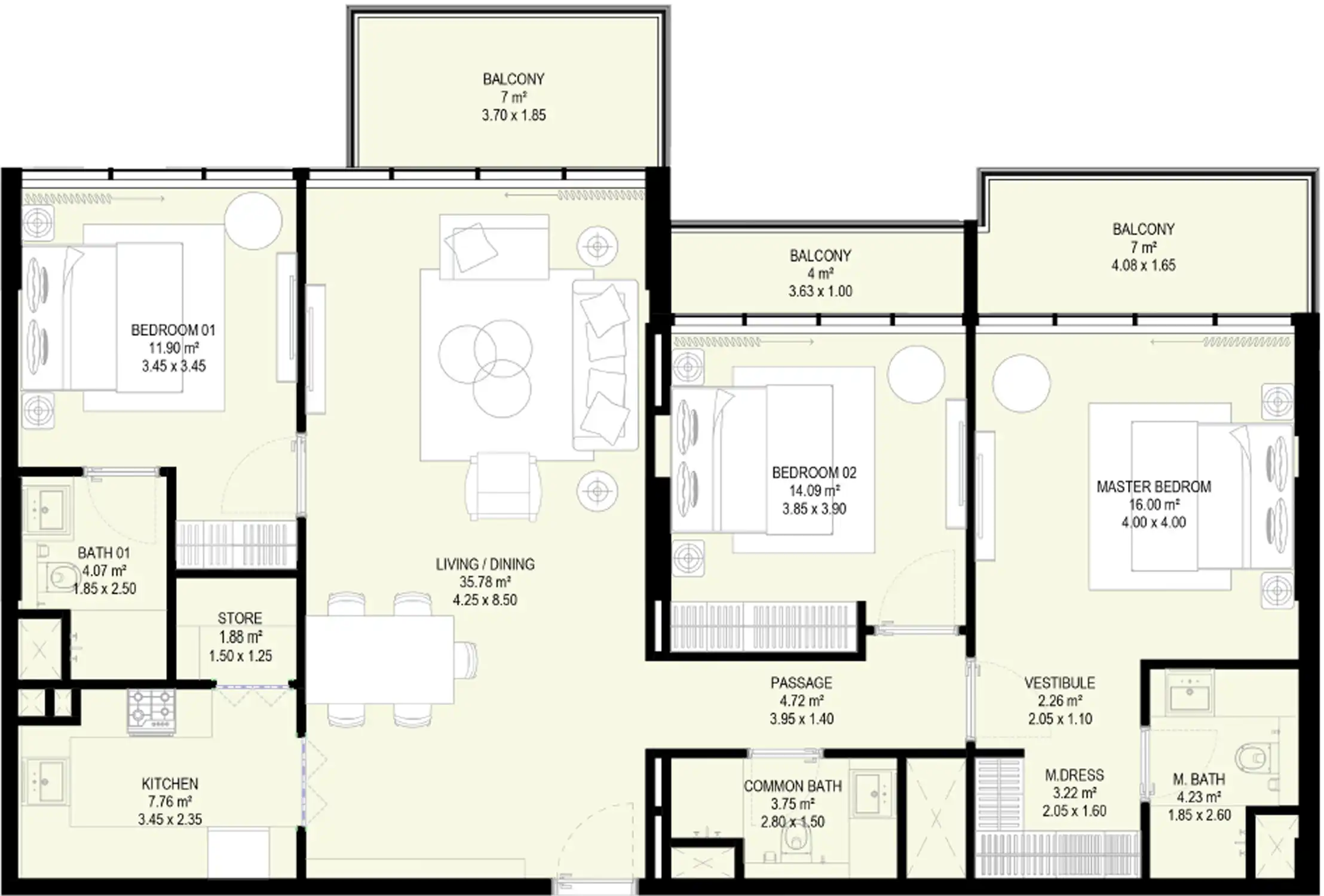 Планировка Aura Elite at Dubai Silicon Oasis