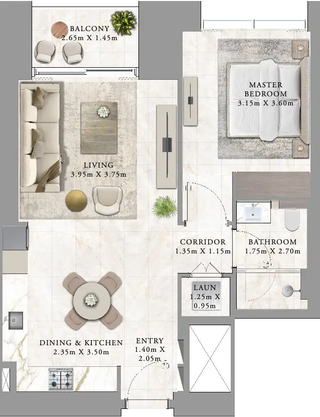 Floor Plans for Emaar Palace Residences Creek Blue in Dubai