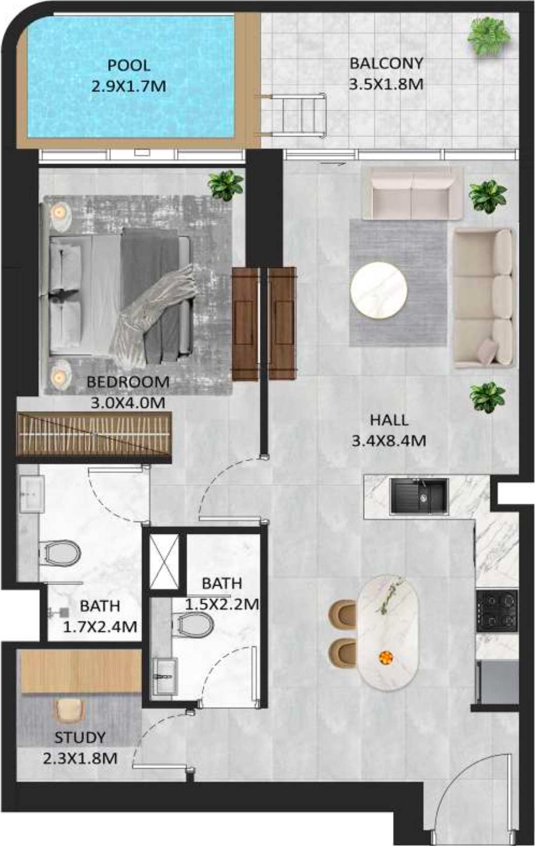 Floor Plans of SquareX Residence JVC