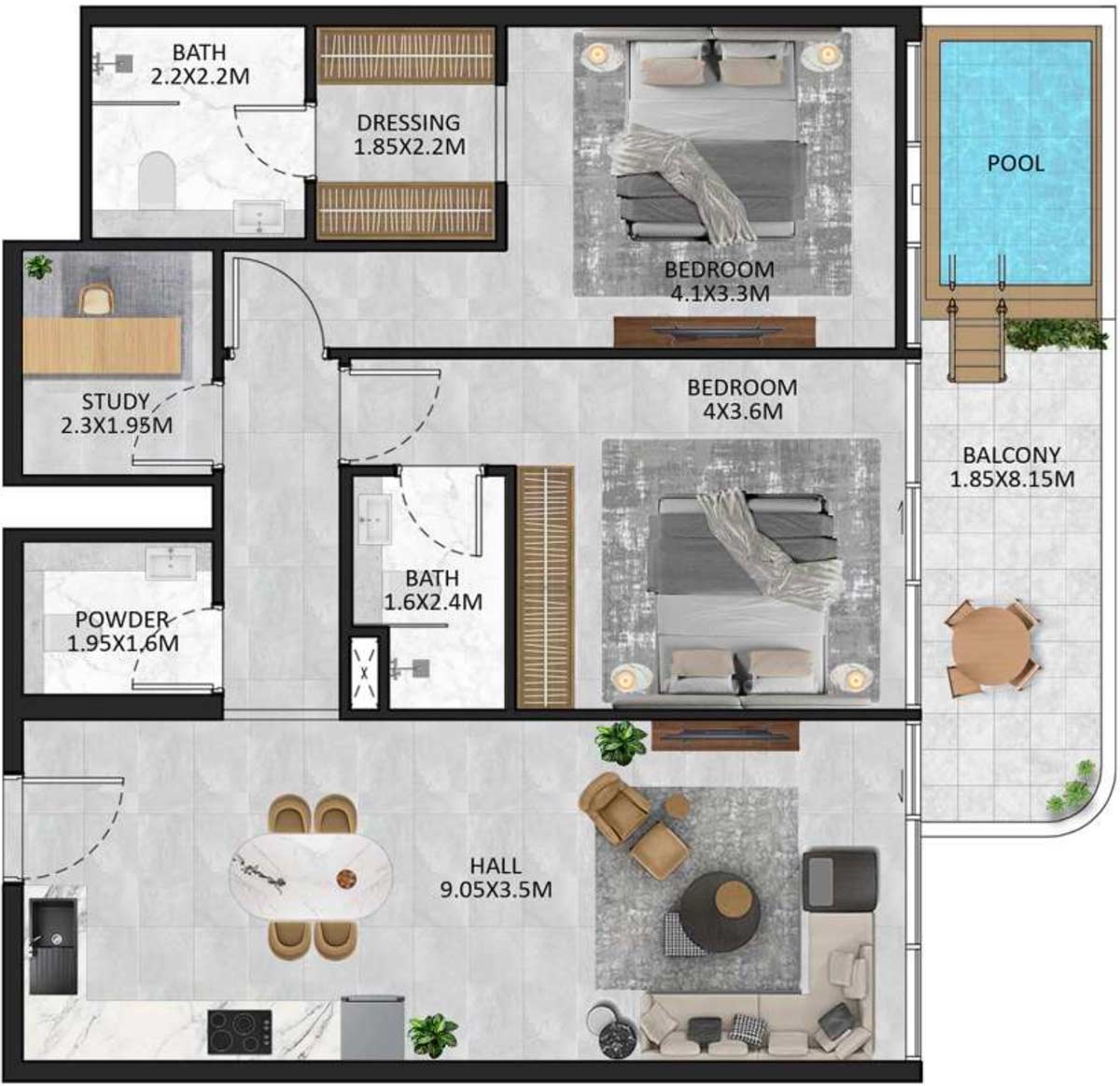 Floor Plans of SquareX Residence JVC