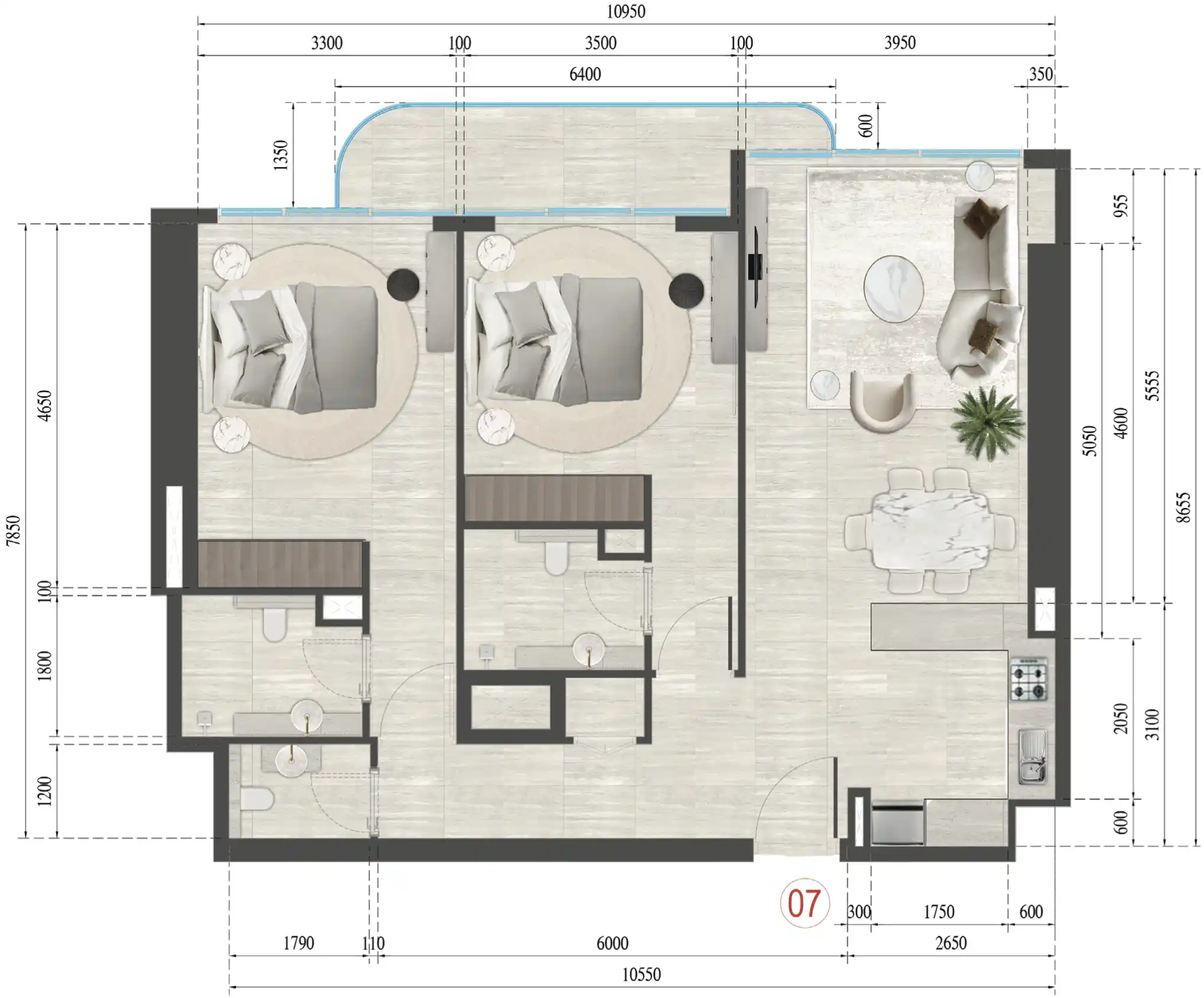 Floor Plans for Guzel Towers in Dubai