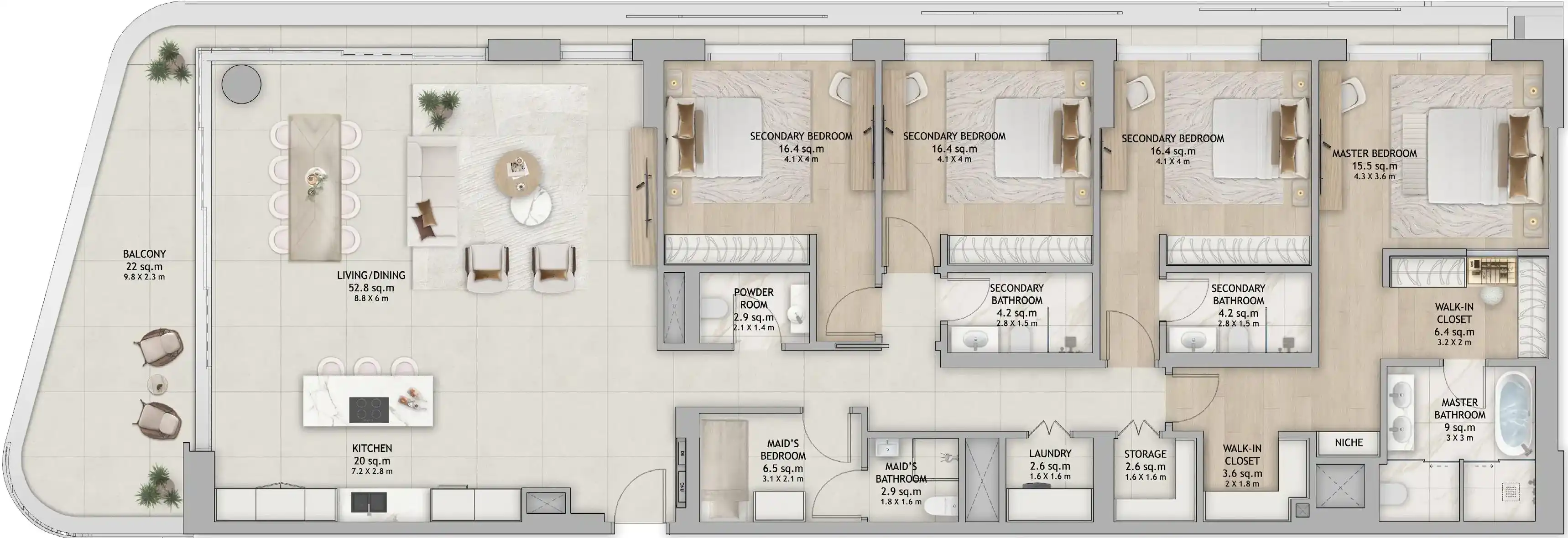 Планировки Aldar Fahid Beach Residences
