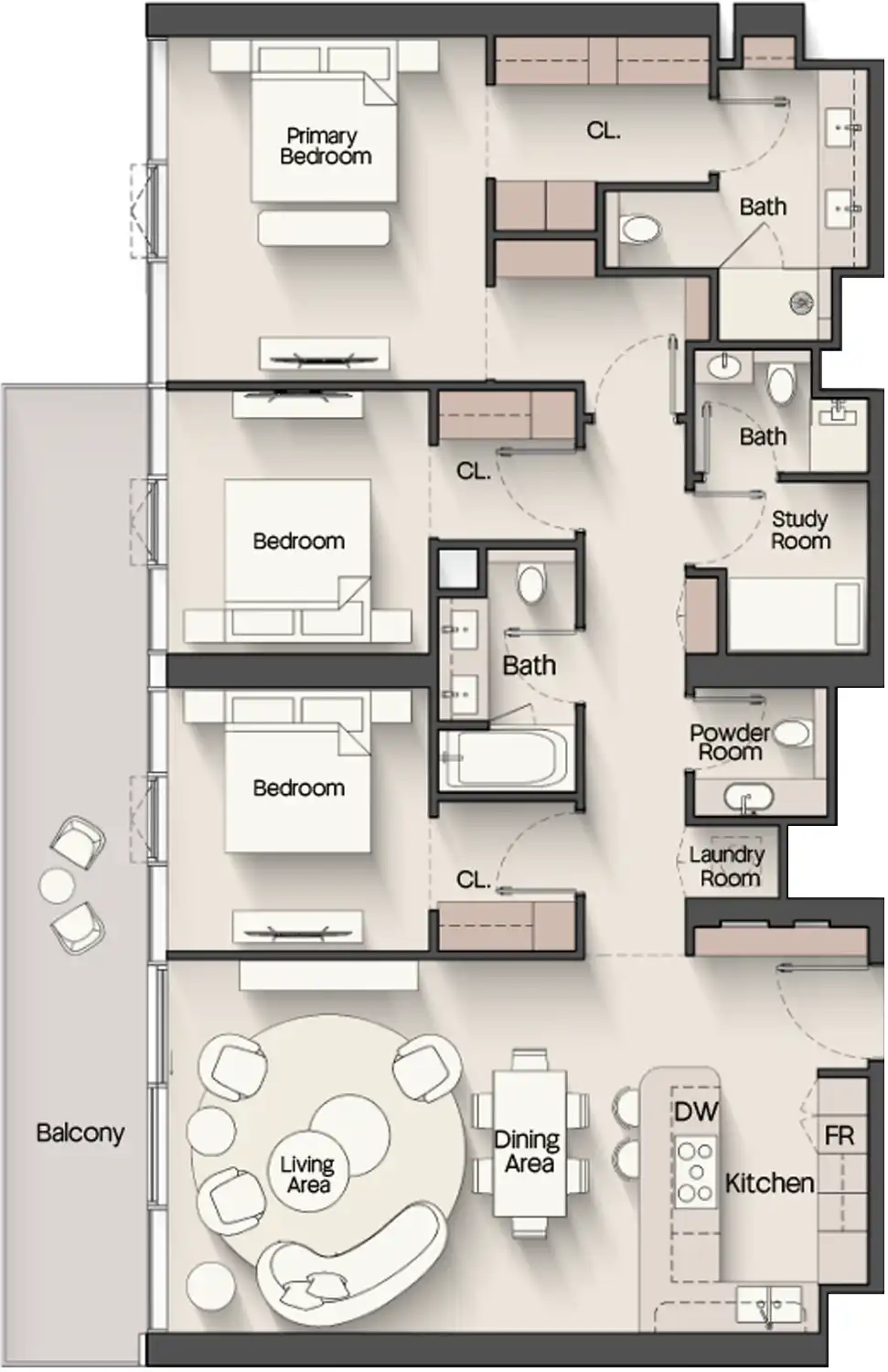 Floor Plans for Ellington The Meriva Collection in Dubai