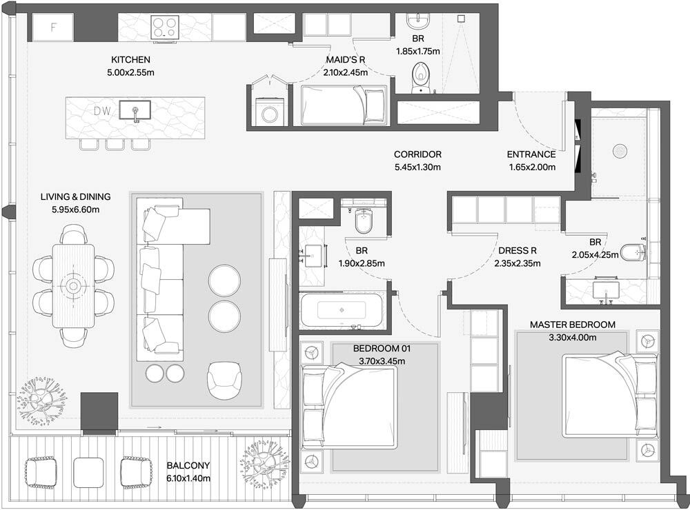 Floor Plans of Meraas Verve City Walk Dubai