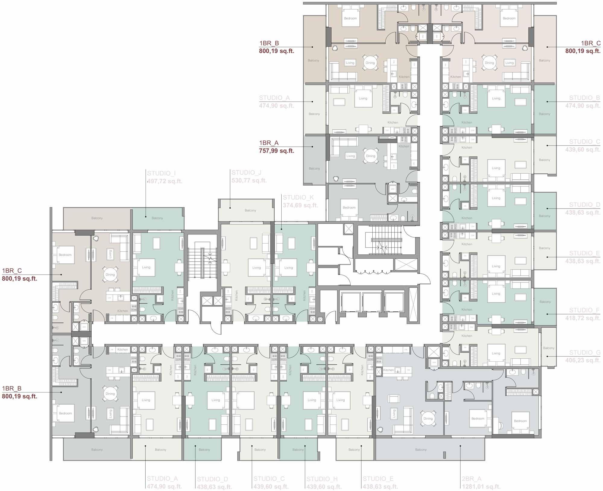 Floor Plans of 1WOOD by Object1