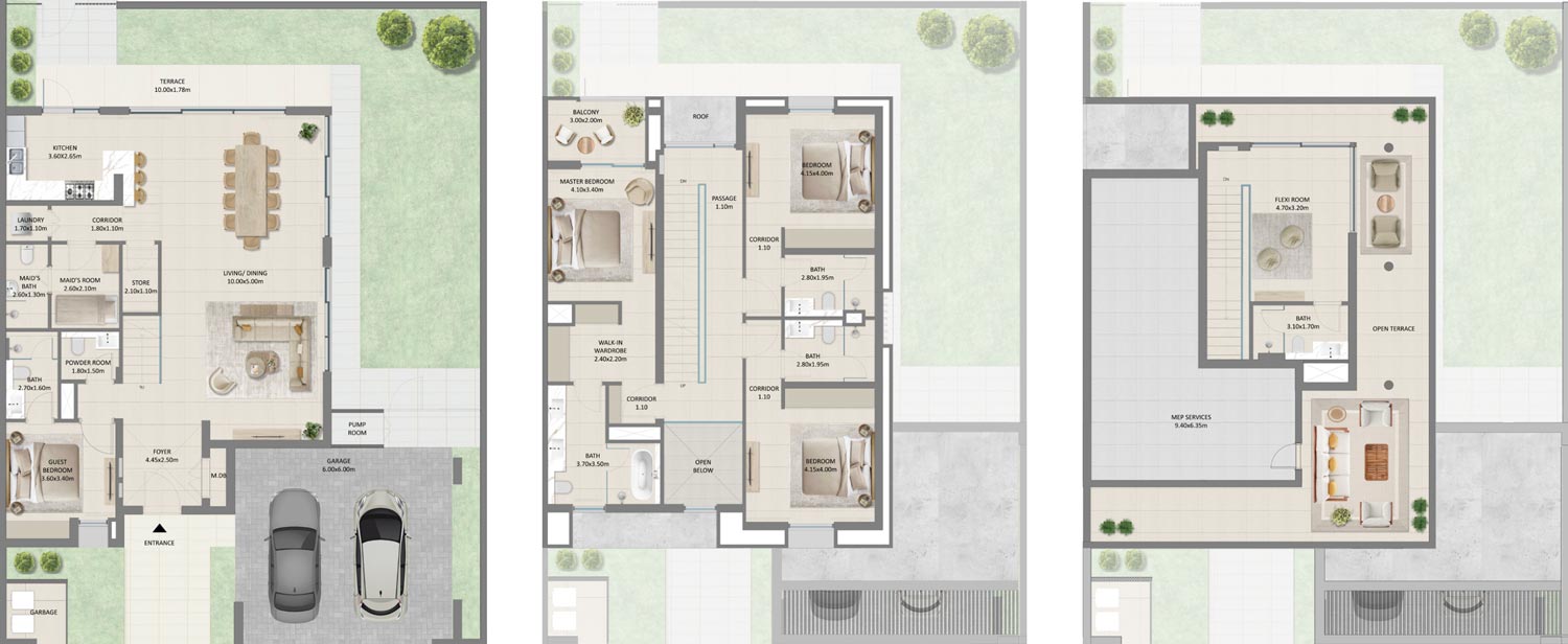 Планировки Emaar South Fairway Villas 3